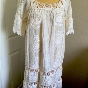 Handmade Mexican crochet and embroidered dress